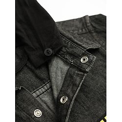 Pine Kids Cotton Woven Hooded Shirt with Half Sleeves and Level Up Your Skills Print - Black