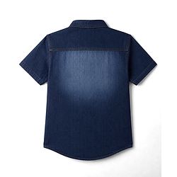 Pine Kids Denim Woven Half  Sleeves Shirt - Blue