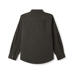 Pine Kids Cotton Woven Full Sleeves Solid Mandarin Collar Shirt - Dark Green