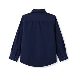Pine Kids Cotton Woven Solid Full Sleeves Collared Shirt Navy Blue 4-5 Years