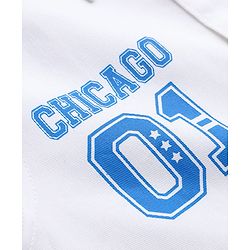 Pine Kids Cotton Woven Shirt with Full Sleeves and Chicago 01 Text Print - White