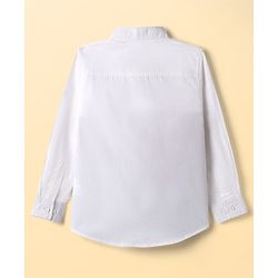 Pine Kids Cotton Woven Full Sleeves Colour Block Solid Colour Shirt - White Maroon & Navy
