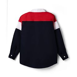 Pine Kids Cotton Woven Solid Shirts Roll Up Sleeves Navy Blue 4-5 Years