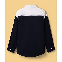 Pine Kids Cotton Woven Shirt Color Block Half Sleeves Navy Blue 4-5 Years
