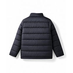 Pine Kids Woven Padded Winter Jacket with Full Sleeves - Black