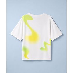 Pine Active Knit Drop Shoulder Half Sleeves T-Shirt with Tennis Club Print - White