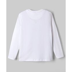 Pine Kids Disney Single Jersey Knit Full Sleeves T-Shirt & Pyjama Night Suit with Mickey Mouse Graphic - White