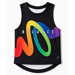 Pine Active Knit Sleeveless Tank T-Shirt With Balance Print - Black