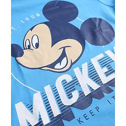 Pine Kids Disney Single Jersey Knit Full Sleeves  Mickey Mouse Printed T-Shirt & Pajama Night Suit -Blue