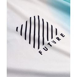 Pine Active Knit Drop Shoulder Half Sleeves Cropped T-Shirt With Text Print In Front & Back - White