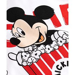 Pine Kids Disney Single Jersey Knit Full Sleeves T-Shirt with Mickey Mouse Graphics - White