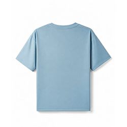 Pine Active Knit Drop Shoulder Half Sleeves T-Shirt with Illusion Print - Blue