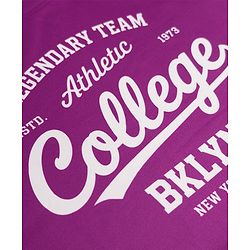 Pine Active Knit Drop Shoulder Half Sleeves Cropped T-Shirt With Text Print - Dark Pink