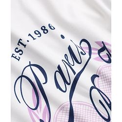 Pine Active Knit Drop Shoulder Half Sleeves Cropped T-Shirt with Text Print - White