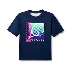 Pine Active Knit Drop Shoulder Half Sleeves Printed T-Shirt - Navy Blue