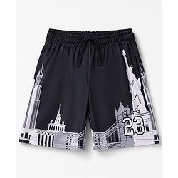 Pine Active Knit Basket Ball Sleeveless Tee With Shorts Set - Black