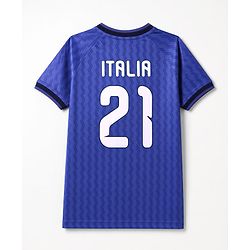 Pine Active Knit Half Sleeves T-Shirt & Shorts With Text Print - Blue