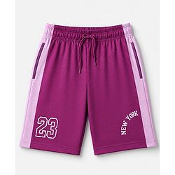 Pine Active Knit Half Sleeves Tee With Shorts Set With Text Print - Pink