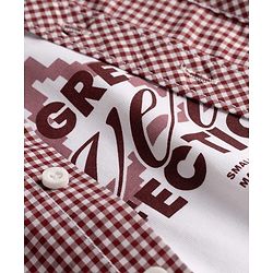 Pine Kids Cotton Woven Half Sleeves Checks Shirt With  Tank T-Shirt - Maroon
