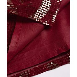 Pine Kids Woven Full Sleeves Sequinned Kurta & Pyjama Set - Maroon