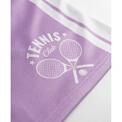 Pine Active Knit Above Knee Length Text Printed Shorts - Lavender