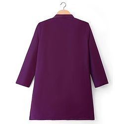Pine Kids Woven Full Sleeves Floral Embroidered Kurta & Pyjama Set - Purple