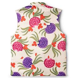 Pine Kids Woven Full Sleeves Floral Printed Kurta Pyjama Set With Jacket - Purple