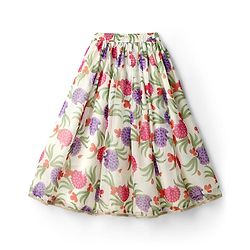 Pine Kids Woven Half Sleeves Floral Embroidered & Printed Lehenga Choli Set With Dupatta - Purple