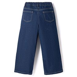Pine Kids Denim Woven Full Length Jeans with Daisies Print - Blue