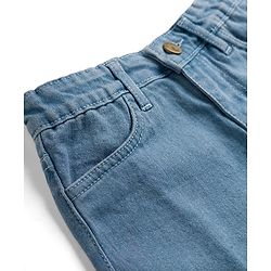 Pine Kids Denim Woven Above Keen Length Skirt -Light Blue
