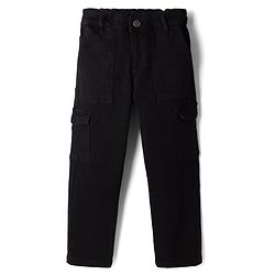 Pine Kids Denim Woven Full Length Jeans With Cargo Pockets - Black