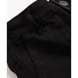 Pine Kids Denim Woven Full Length Jeans With Cargo Pockets - Black