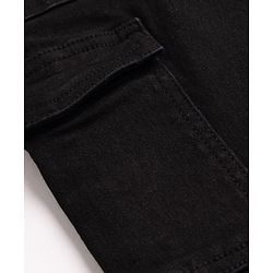 Pine Kids Denim Woven Full Length Jeans With Cargo Pockets - Black