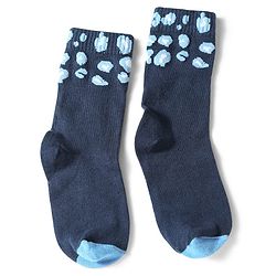Pine Kids Cotton Knit Ankle Length Leopard Design Socks Pack of 5 - Pink Blue & Purple
