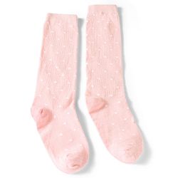 Pine Kids Cotton Knit Polka Dot Design Socks Pack of 3 - Pink Grey & Black