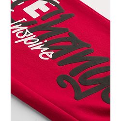 Pine Kids Knit Full Length Text Printed Lounge Pant - Red