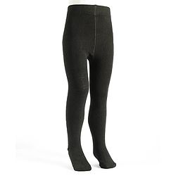 Pine Kids Cotton Knit Solid Color Footed Tights - Black