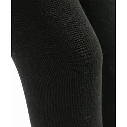 Pine Kids Cotton Knit Solid Color Footed Tights - Black