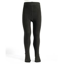 Pine Kids Cotton Knit Solid Color Footed Tights - Black
