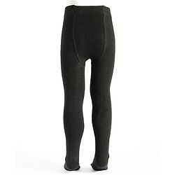 Pine Kids Cotton Knit Solid Color Footed Tights - Black