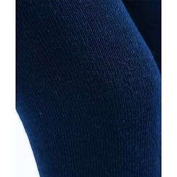 Pine Kids Cotton Knit Solid Color Footed Tights - Navy Blue