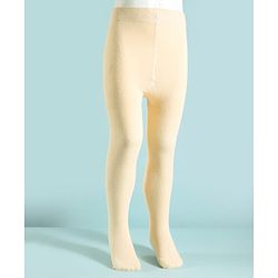 Pine Kids Cotton Knit Solid Color Footed Tights - Beige