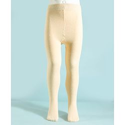 Pine Kids Cotton Knit Solid Color Footed Tights - Beige