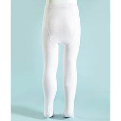 Pine Kids Cotton Knit Solid Color Footed Tights - White