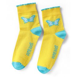 Pine Kids Knit Ankle Length Butterfly Designed Socks Pack of 5 - Multicolour