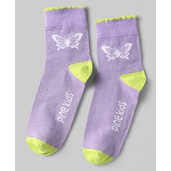 Pine Kids Knit Ankle Length Butterfly Designed Socks Pack of 5 - Multicolour