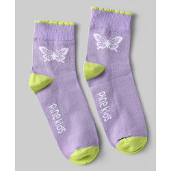 Pine Kids Knit Ankle Length Butterfly Designed Socks Pack of 5 - Multicolour