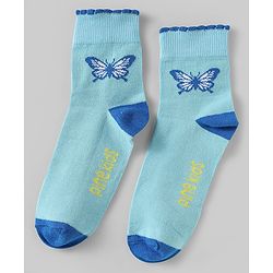 Pine Kids Knit Ankle Length Butterfly Designed Socks Pack of 5 - Multicolour