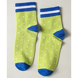 Pine Kids Knit Ankle Length Polka Dot Designed Socks Pack of 3- Multicolour