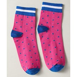 Pine Kids Knit Ankle Length Polka Dot Designed Socks Pack of 3- Multicolour